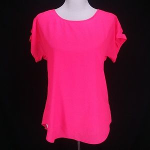 Express Pink Top Blouse Size Small Short Sleeve